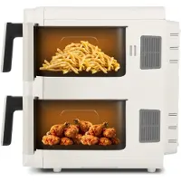 Girmi dubbele heteluchtfriteuse FG41 Ecofrit Dual, 9 liter, 2 zones