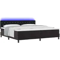 vidaXL LED Box Spring Bed met hoofdeinde Zwart 200 x 200 cm Fluweel