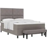 vidaXL Boxspringbed met matras, taupekleurig, 140 x 190 cm, met stoffen bekleding