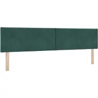 vidaXL LED Hoofdbord Donkergroen 200 cm Fluweel