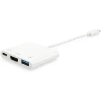 Equip 133461 USB Type C to HDMI Female/USB A Female/PD Adapter [4k, Pastic, 15cm, White]
