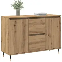 vidaXL Dressoir Artisan Eiken 101,5 x 35 x 70 cm Bewerkt hout