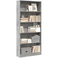 vidaXL Boekenkast 80x24x176 cm bewerkt hout betongrijs