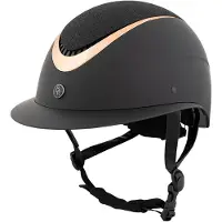 BR Equestrian Equipment Rijhelm Theta Plus Painted Glitter Zwart/Rosegoud - L
