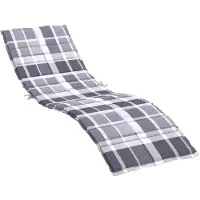 vidaXL Ligbedkussen 200x50x3 cm oxford stof ruitpatroon grijs