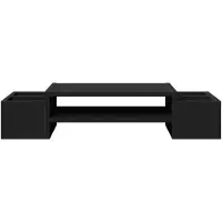 vidaXL Monitorstandaard met opbergruimte 70x27x15 cm hout zwart