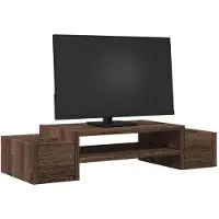 vidaXL Monitorstandaard met opbergruimte 70x27x15 cm hout bruin eiken