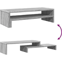 vidaXL Monitorstandaard 54x22x15 cm bewerkt hout grijs sonoma eiken