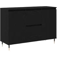 vidaXL Dressoir Zwart Eiken 101,5 x 35 x 70 cm Bewerkt hout