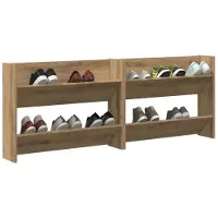 vidaXL Schoenenkast 2 st 81 x 18 x 60 cm Bewerkt hout Artisanaal eiken
