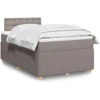 vidaXL Boxspring met matras stof taupe 120x200 cm
