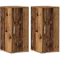 vidaXL Schoenenkasten 2 st 32x35x70 cm bewerkt hout oud houtkleurig
