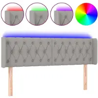 vidaXL Hoofdbord LED 147x16x78/88 cm stof lichtgrijs