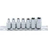 Bgs Steckschlüssel-Einsatz-Satz E-Profil | Antrieb Innenvierkant 6,3 mm (1/4") | SW E4 - E11 | 7-tlg.