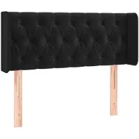 vidaXL Hoofdbord met randen 93x16x78/88 cm fluweel zwart