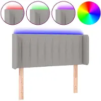 vidaXL Hoofdbord LED 103x16x78/88 cm stof lichtgrijs
