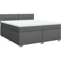 vidaXL Boxspring met matras stof donkergrijs 180x200 cm
