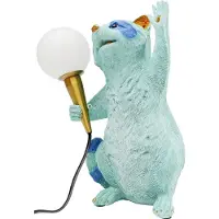 Kare Tafellamp Racoon, blauw, Woon-/ Eetkamer, Kunststof, Jong wonen, Tafellamp