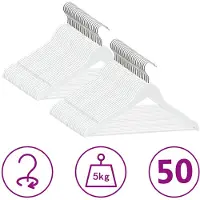 vidaXL 50-delige Kledinghangerset anti-slip hardhout wit