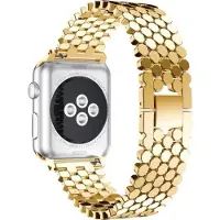Mobigear Honeycomb - Apple Watch Series 1 (38mm) Bandje Staal Vlindersluiting - Goud