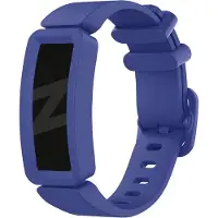 Bandz siliconen band 'Classic' geschikt voor Fitbit Ace 2 - Hoogwaardig siliconen materiaal - perfect bandje voor kids - donkerblauw siliconen bandje