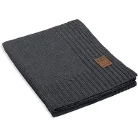 Knit Factory Uni Plaid - Antraciet - 160x130 cm