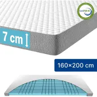 CozySense CubeTech Topper Matras 160x200 - Topmatras - Topdekmatras - 100+ Comfort Cubes - Ergonomische Steun - CertiPUR - 7 CM - Wasbare Hoes