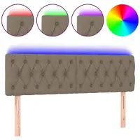 vidaXL Hoofdbord LED 160x7x78/88 cm stof taupe