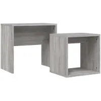 vidaXL 2-delige Tafeltjesset bewerkt hout grijs sonoma eikenkleurig