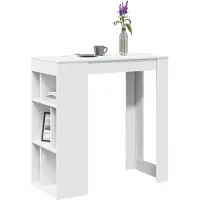vidaXL Bartafel met rekken 102x50x103,5 cm bewerkt hout wit