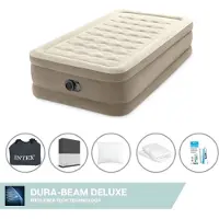OEM Enkelbed - 99 x 191 x 46 cm - Beige - Inclusief pomp - Beddengoed - Kussen - Kussensloop en reparatieset