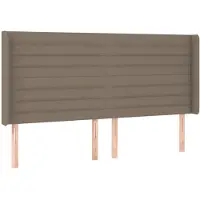 vidaXL Hoofdbord met randen 183x16x118/128 cm stof taupe