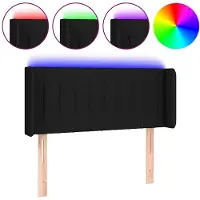 vidaXL Hoofdbord LED 103x16x78/88 cm stof zwart
