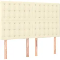 vidaXL Hoofdbord crème 144x5x118/128 cm kunstleer