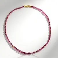 Cavill - Gouden Halsketting 9K Geel Goud met 40 ct Nigeriaanse Roze Toermalijn - Luxe Filigraan Design - 45 cm - Elegante Vrouwenketting