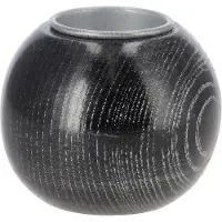 Vosteen - Houten Waxinelichthouder Vero - Zwart - 9x7 cm