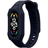 Kwmobile smartwatch bandje en bumper van silicone - geschikt voor Xiaomi Smart Band 10 / Smart Band 9 / 8 7 6 5 4 3 - in donkerblauw - Optimale bescherming