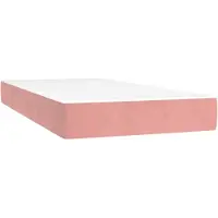 vidaXL Pocketveringmatras medium 90x220x20 cm fluweel roze