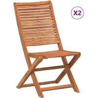 vidaXL Opklapbare stoelen, 2 stuks, massief acaciahout