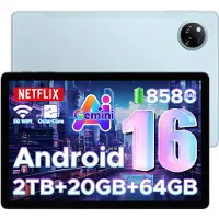 Doogee TAB A9+ - Tablet - 20GB RAM + 64GB ROM(2TB/TF) - 11 inth HD IPS 90Hz - Android 15 - 8580 mAh - Unisoc T7200 - 5G WiFi - Dubbele luidsprekers- Face ID - Blauw