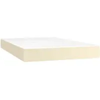 vidaXL Pocketveringmatras medium 120x200x20 cm kunstleer crèmekleurig