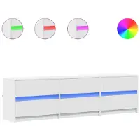 vidaXL Tv-meubel met LED 180x34x50 cm bewerkt hout wit