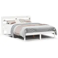 vidaXL Bedframe zonder matras massief grenenhout wit 140x190 cm