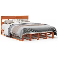 vidaXL Bedframe zonder matras massief grenenhout wasbruin 140x200 cm