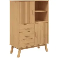 vidaXL Hoge kast OLDEN 85x43x125 cm massief grenenhout bruin