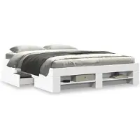 vidaXL Bedframe zonder matras 160x200 cm spaanplaat wit