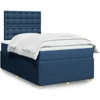 vidaXL Boxspring met matras stof blauw 120x200 cm