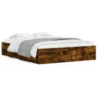vidaXL Bedframe met lades bewerkt hout gerookt eikenkleurig 150x200 cm