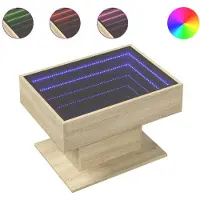 vidaXL Salontafel met LED 70x50x45 cm bewerkt hout sonoma eikenkleurig