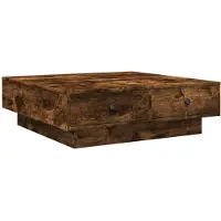vidaXL Salontafel 90x90x28 cm bewerkt hout gerookt eikenkleurig